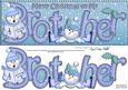 Large Dl Xmas Brother with Snowmen Quick Card 3D Decoupage