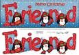 Large Dl Xmas Friend with Penguins Quick Card 3D Decoupage