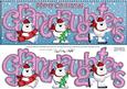Large Dl Xmas Granddaughters with Polar Bears Quick Card 3D