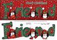 Large Dl Xmas Friend with Penguins Quick Card 3D Decoupage