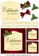 Christmas Red Wine Label with 3D Decoupage