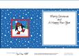 Xmas Skating Penguin Matching Insert Square Landscape