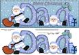 Large Dl Xmas Dad with Santa Quick Card 3D Decoupage