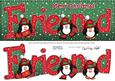 Large Dl Xmas Friend with Penguins Quick Card 3D Decoupage