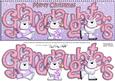 Large Dl Xmas Granddaughters with Polar Bears 3D Decoupage