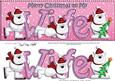Large Dl Xmas Wife with Polar Bears Quick Card 3D Decoupage