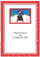 A5 Xmas Sledging Scottie Dog Matching Insert