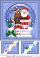 8 x 8 Xmas Santa & Rudolph Snowglobe Scalloped Corner
