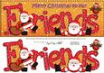 Large Dl Xmas Friends with Santa Quick Card 3D Decoupage