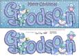 Large Dl Xmas Godson with Snowmen Quick Card 3D Decoupage