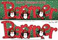 Large Dl Xmas Partner with Penguins Quick Card 3D Decoupage