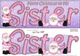 Large Dl Xmas Sister with Santa Quick Card 3D Decoupage