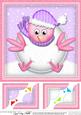 8 x 8 Xmas Oops Robin Snowball Scalloped Corner Topper