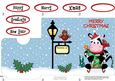 Xmas Sledging Milly Moo Cow Lottery Wallet Card