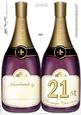 Large Dl 21st Champagne Bottle Shaped Card