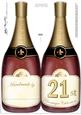 Large Dl 21st Champagne Bottle Shaped Card