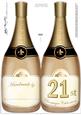 Large Dl 21st Champagne Bottle Shaped Card