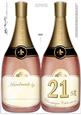 Large Dl 21st Champagne Bottle Shaped Card