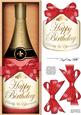 Large Dl Birthday Champers in a Box Quick Card 3D Decoupage