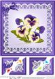 8 x 8 Pansy on Butterfly Lace Scalloped Corner Topper