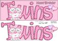 Birthday Large Dl Twin Girls Quick Card N 3D Decoupage