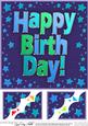 8 x 8 Happy Birthday Scalloped Corner Topper