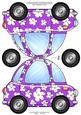 Funky Floral Car Shaped Card