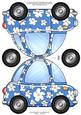 Funky Floral Car Shaped Card