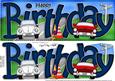 Birthday Cars Large Dl Quick Card N 3D Decoupage