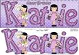 Girlz Birthday Katie Large Dl Quick Card 3D Decoupage
