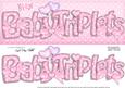 Large Dl New Baby Triplets Felties Card & 3D Decoupage