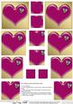 Enamel Heart Set with Heart Shaped Diamond Pyramage Sheet