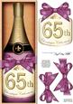 Large Dl 65th Champers in a Box Quick Card 3D Decoupage
