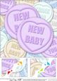 8 x 8 New Baby Sweet Heart Scalloped Corner Topper