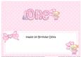 1st Birthday Olivia Large Dl Matching Insert