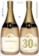 Large Dl 30th Champagne Bottle Shaped Card