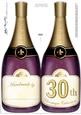 Large Dl 30th Champagne Bottle Shaped Card
