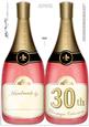 Large Dl 30th Champagne Bottle Shaped Card