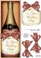 Large Dl Wedding Champers in a Box Quick Card 3D Decoupage