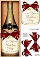 Large Dl Wedding Champers in a Box Quick Card 3D Decoupage