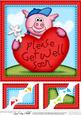 8 x 8 Ziggy Piggy's Get Well Heart Scalloped Topper