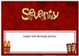 70th Birthday Arthur Large Dl Matching Insert