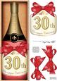 Large Dl 30th Champers in a Box Quick Card 3D Decoupage
