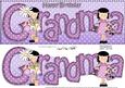 Girlz Birthday Grandma Large Dl Quick Card 3D Decoupage