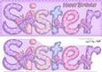 Large Dl Birthday Sister Butterflies Card & 3D Decoupage