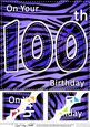8 x 8 Fun Zebra Striped 100th Birthday Scalloped Topper