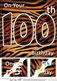 8 x 8 Fun Zebra Striped 100th Birthday Scalloped Topper