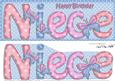 Birthday Niece Large Dl Quick Card 3D Decoupage