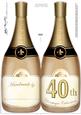 Large Dl 40th Champagne Bottle Shaped Card
