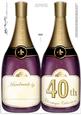 Large Dl 40th Champagne Bottle Shaped Card